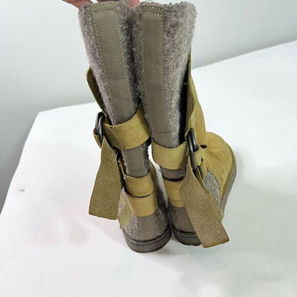 Sorel Winter Boots Womens 7 Brown Gray Chipahko Felt Lined Leather Snow Shoes - Picture 2 of 11